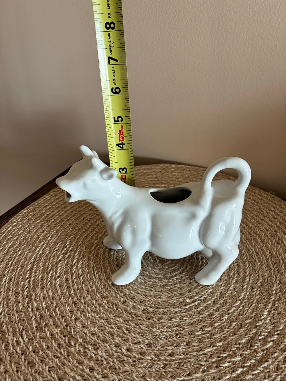 White Ceramic Cow Creamer/Decor EUC!